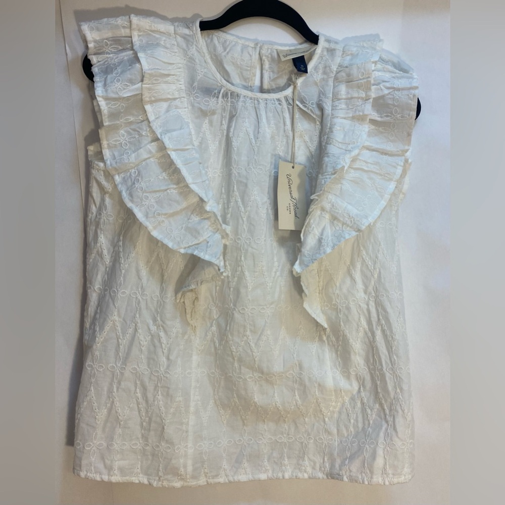 Universal Thread Woman's White Casual Embroidered Tank Top Size XS‎ NWT